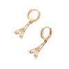 Tower Shape Dangle Earrings for Women 2025 New Fashion Zirconia Earring Golden Wedding Party Jewelry Accessories