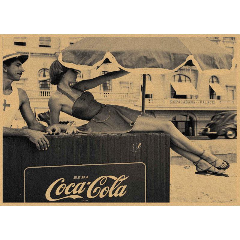 Vintage Republic of China Coca-Cola Poster: Retro Kraft Paper Wall Art for Bars, Restaurants, and Coffee Shops