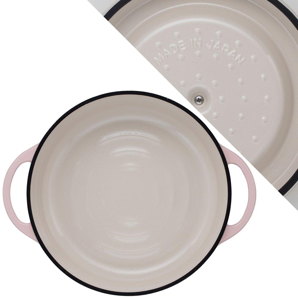 Vermicular Литая эмалированная кастрюля 26 см SUKIYAKI жемчужно-розовая безводная кулинарная книга со специальными рецептами в комплекте круглая кастрюля для духовки PNK26RS