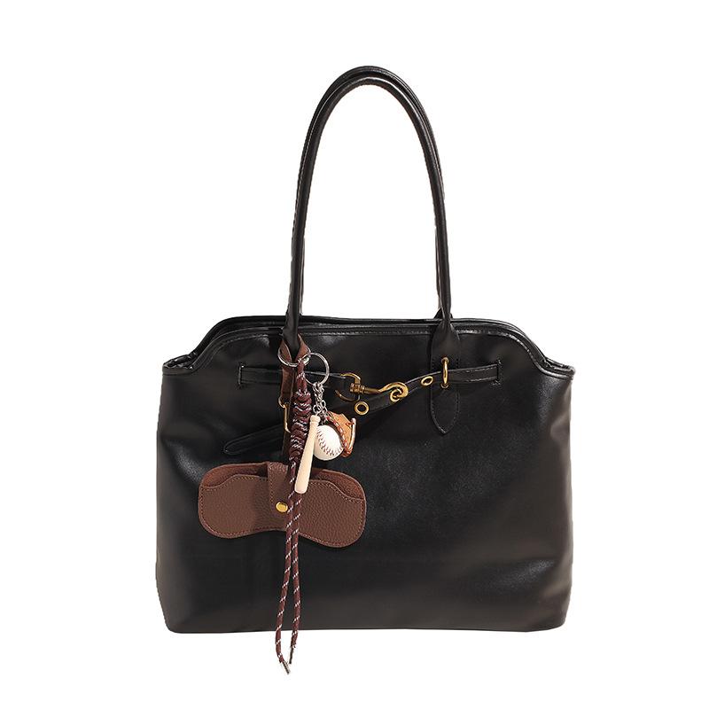 Retro Lazy Briefcase Bag Women's Large-capacity Texture Versatile Simple Niche Design Portable Shoulder Tote Bag