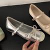 Французский нежный бант туфли Мэри Джейн женские туфли увеличение внутренней высоты ранняя весна новые балетки с юбкой одинарные туфли
