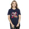 Disney Womens/Ladies Mickey And Minnie Christmas Kiss Cotton Boyfriend T-Shirt