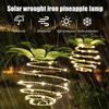 2Pcs Solar Light Pineapple Shape Outdoor Hanging Lanterns 60LED Energy Saving Solar Lights Landscape Pathway Patio Decor