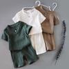 Хлопковые комплекты для малышей, спортивные футболки для девочек и мальчиков + шорты, комплекты одежды для малышей, одежда для маленьких мальчиков и девочек
