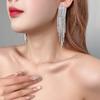New Diamond-encrusted Rhinestone Fringed Earrings