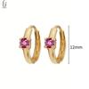 Серьги-кольца из серебра 925 пробы Модные серьги-кольца Золотые серьги с подвеской из кристалла цвета розовой розы Высококачественные женские украшения Подарки