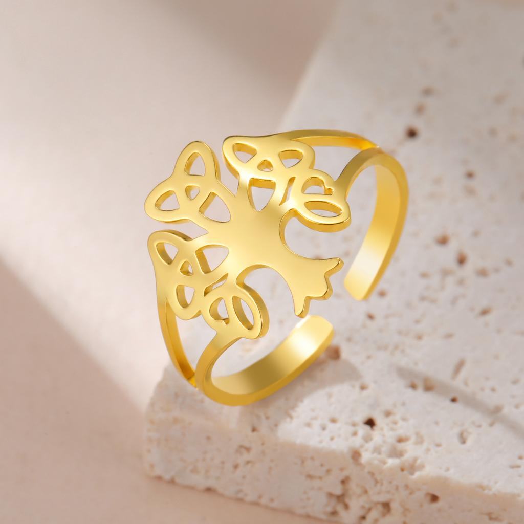 Кольцо для пары из нержавеющей стали с кельтским узлом, кольцо с деревом, амулет золотого цвета, ювелирные изделия, свадебный подарок, новый