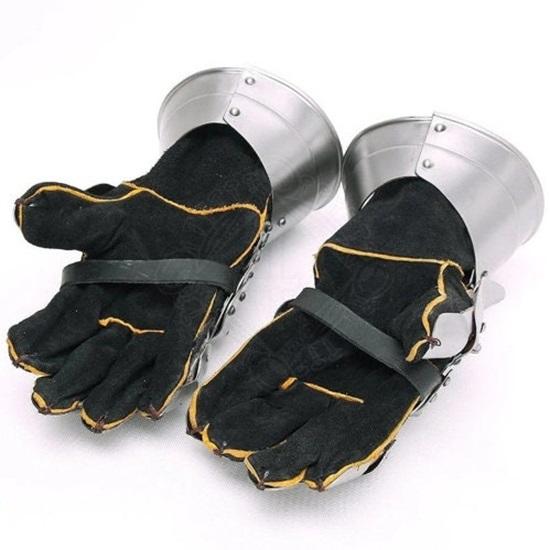 Средневековые рыцарские доспехи, перчатки, рукавицы воина, боевые рукавицы, металлические перчатки для рук, средневековые расклешенные манжеты, рукавицы, металлические перчатки, подарок на Хэллоуин