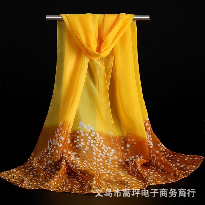Spring/Summer New Women'S Silk Scarf 45 * 150cm Simulated Silk Twill Square Scarf Fashion Printed Large Square Scarf Professional Scarf