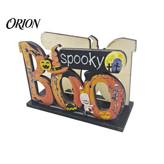 BOO Орнамент для хранения букв Хэллоуин Деревянный держатель для салфеток, Милый пастельный тыква-призрак Черный кот Настольный диспенсер для салфеток, Водонепроницаемый настольный