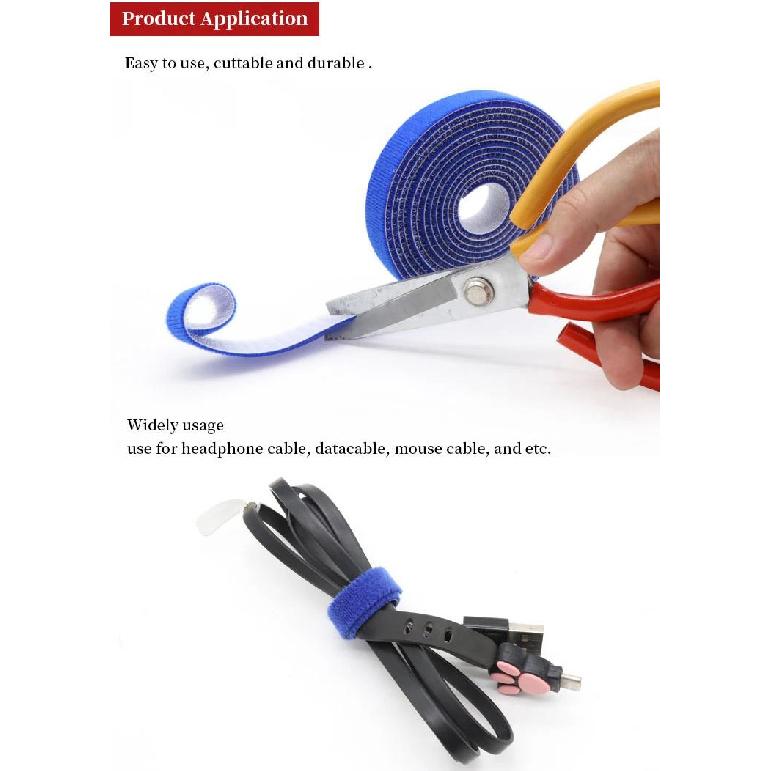 5m/roll Self Adhesive Tape Cable Ties Reusable Loop Bundle DIY Accessories Nylon Strap Organizer Clip Wire Holder ManagementPinstriping Tape 3