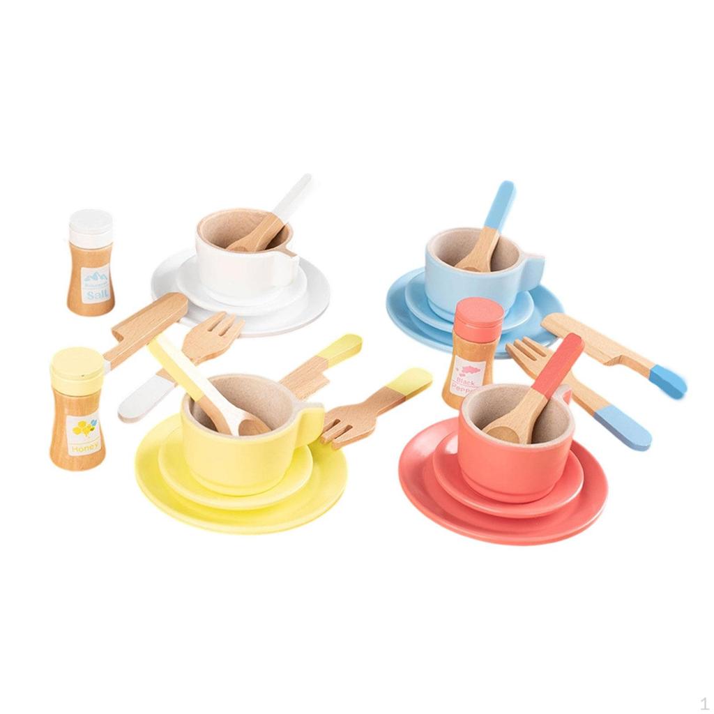 Детский игровой набор для чаепития для детей от 3 до 5 лет с деревянными чайными чашками