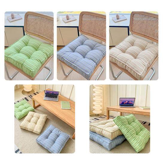 Подушка на сиденье 18" x 18" Утолщенная квадратная подушка для офисного стула Полосатая мягкая набивная подушка для бедер Современная напольная подушка для сидения для дома гостиной спальни