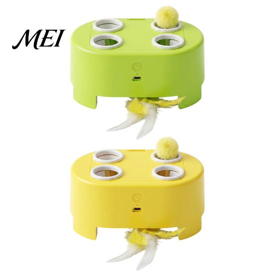 USB Rechargeable Cat Toys for Indoor Exercise Interactive Toy, Whack a Mole Feather Toy with Kittens And Adults 3 Modes, Automatic Kitten Bored Cats