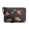 COACH Corner Zip Leather Pochette Coin Purse Wrist Clutch Small Women's Black 7248-SVA47
