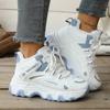 Женские зимние ботинки, теннисные, на платформе, на шнуровке, вулканизированная обувь, новые массивные дышащие сетчатые повседневные модные женские ботинки