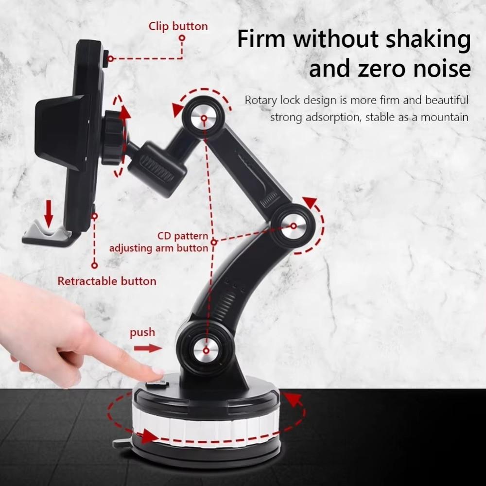 Rotary Adjustment Car Phone Holder 360° Rotating Windshield Mount Car Phone Stand Driving