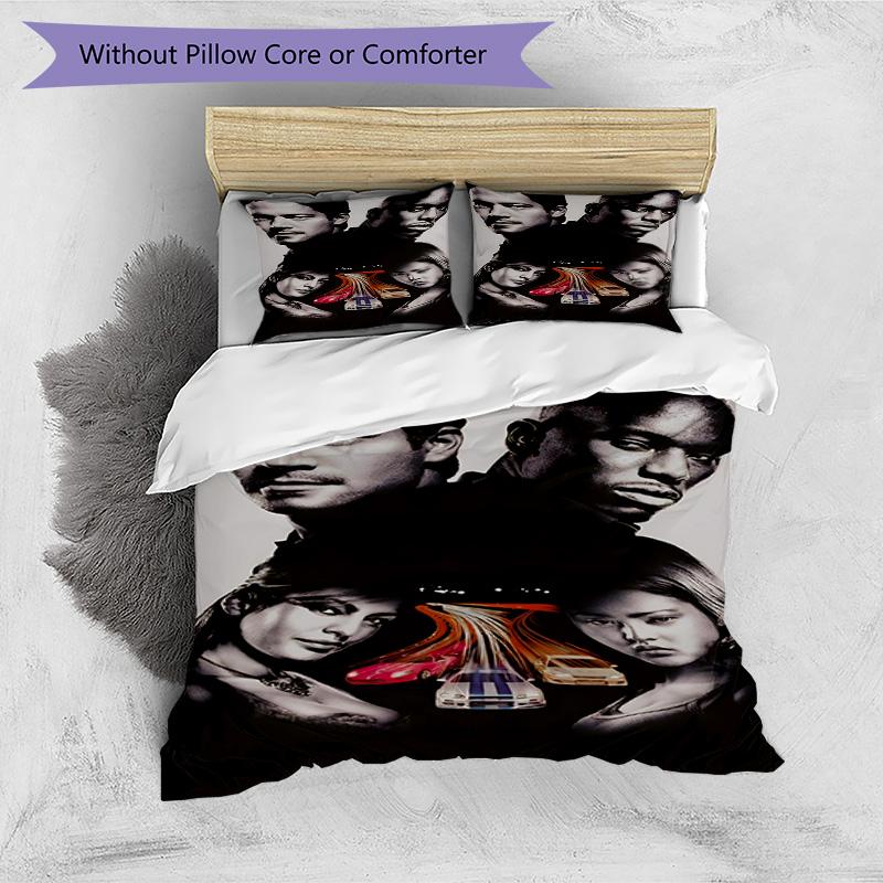 3pcs Duvet Cover Set (1*Duvet Cover + 2*Pillowcase, Without Core), Fast & Furious Print Bedding Set, Bedroom Decor, All‑Season, Birthday Gift