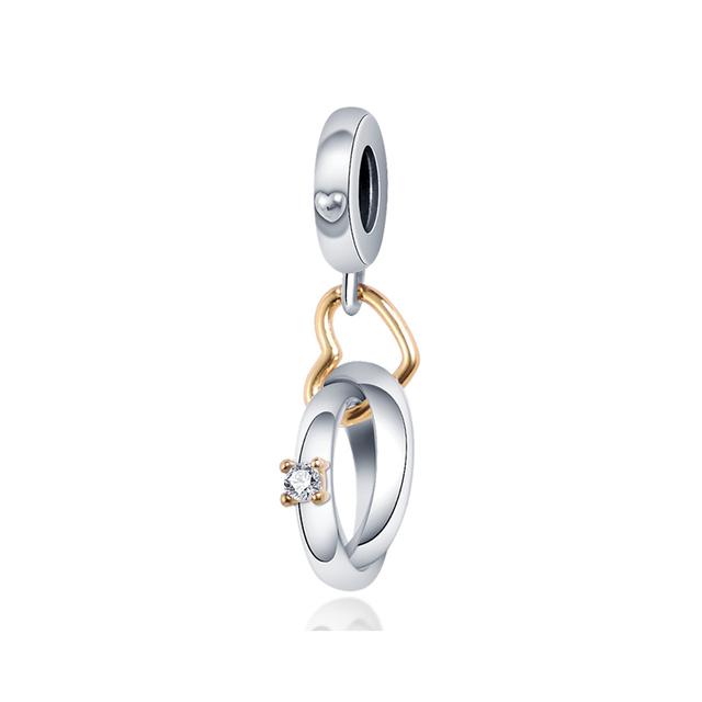 925 Серебряный Шарм Подходит для Любителей Шарма Серии Любовь Браслет Ожерелье Брелок Женские Ювелирные Изделия Diy