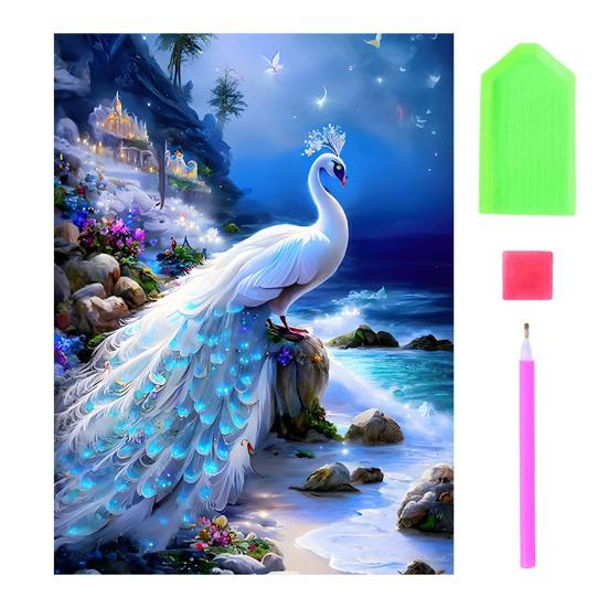 DIY алмазный художественный набор павлиний узор яркий цвет уменьшить стресс повысить уверенность квадратный круглый мозаичный комплект домашний декор