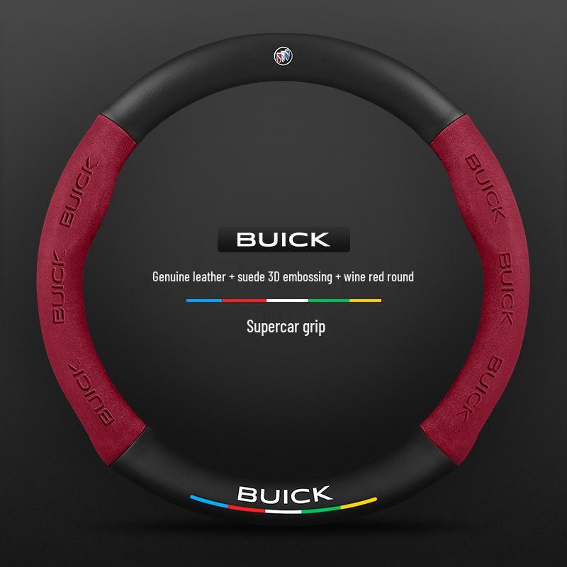 Genuine Leather Steering Wheel Cover for Buick: Encore, Verano, Excelle, Regal, LaCrosse, GL8
