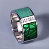 Simple Ladies Ring Green Geometric Flash Zircon Fashion Exquisite Jewelry Handmade Enamel Party Jewelry