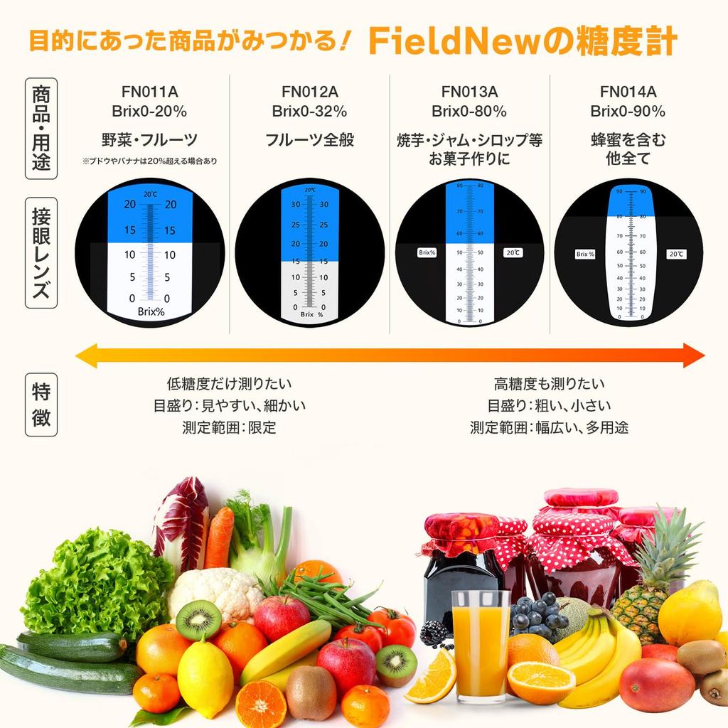 FieldNew Saccharimeter Fruit Domestic Brand Japanese Instruction Manual and Calibration Solution Included 180 Days Warranty Domestic Quality Tested