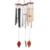 1Pc 6 Tubes Aluminum Pipe Wind Chimes With Hook And Wooden Leaf Hanging Tag Balcony Corridor Decoration Birthday Gift