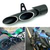 REALZION 51mm Universal Motorcycle Double Chimney Blast Stree Exhaust Connect Pipe Slip On Link For Yamaha MT09 NMAX RX 570 Z900