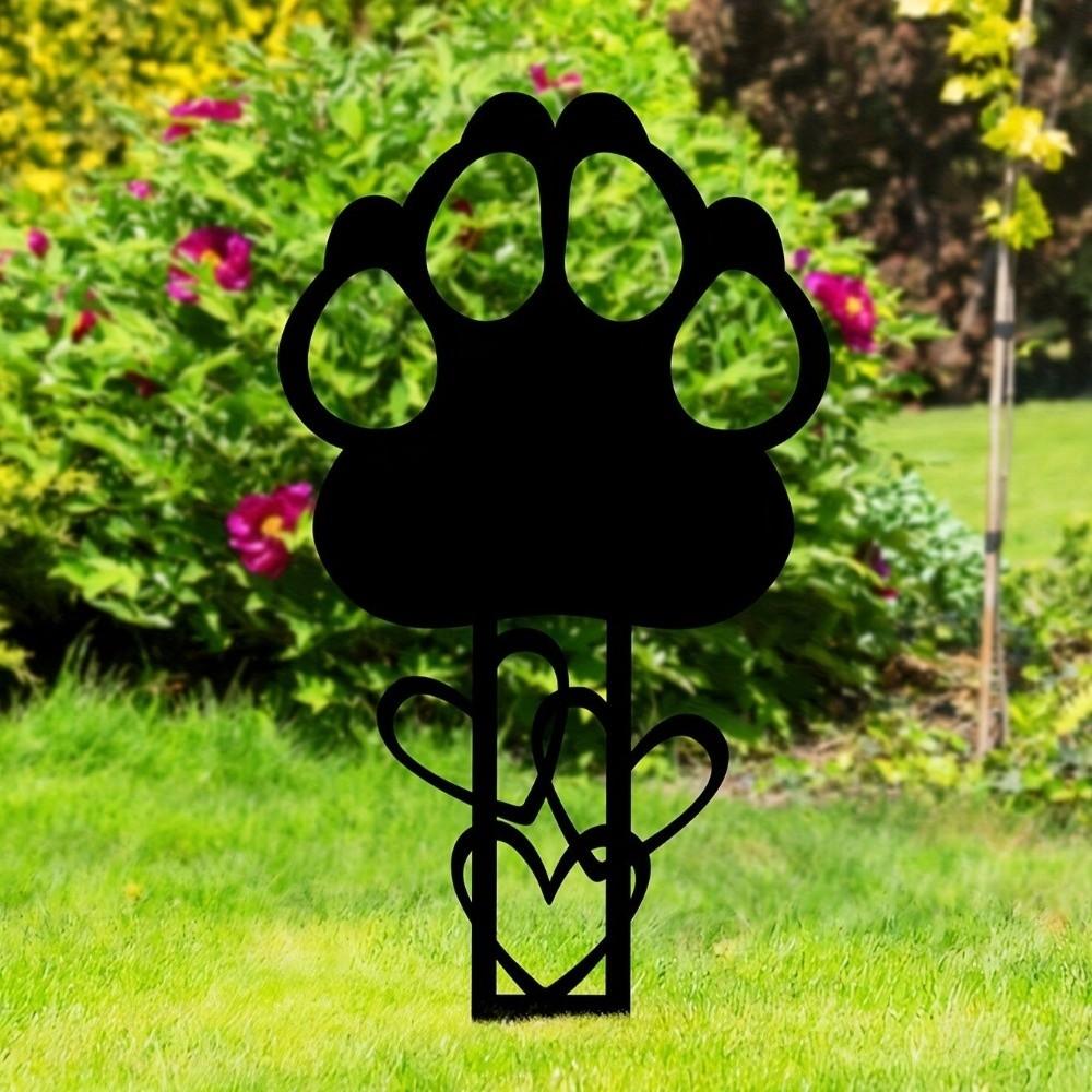 Sturdy Carbon Steel Pet Dog Grave Marker Pet Memorial Stone Plaque Outdoor Garden