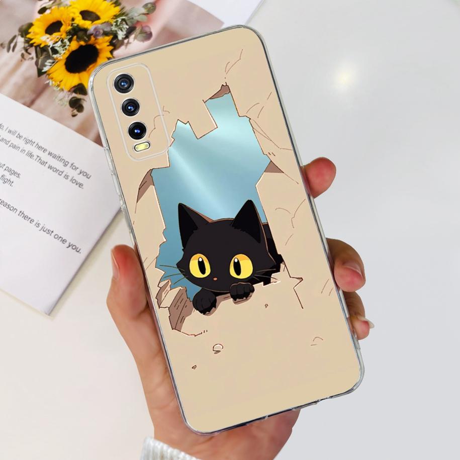 Для Vivo Y11s Y12s Чехол V2028 V2026 V2033 Популярный Цветок Прозрачная Силиконовая Задняя Крышка Для Vivo Y20 Y20i Y20s V2029 V2027 V2032 Funda