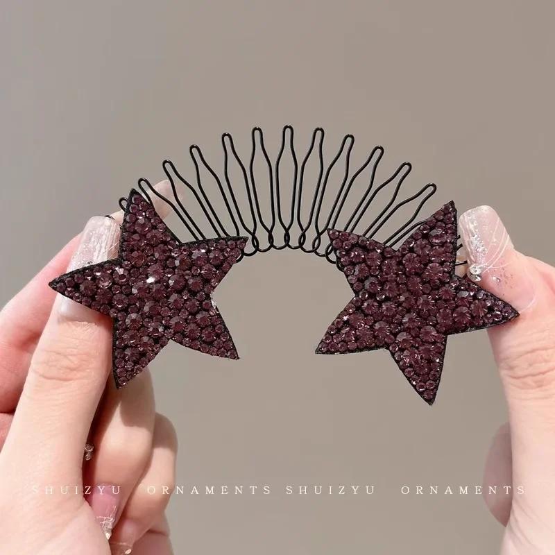 Стразы Звезды Сломанные Волосы Отделка Артефакт Задняя Голова Волосы Фиксированный Зажим Невидимая Шпилька Стиль Spice Girls Головной Убор Головной Убор