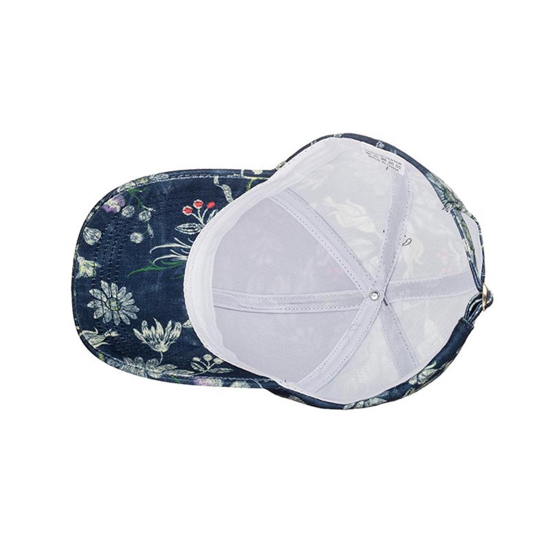 Spring Autumn Printed Flower Baseball Cap Female Outdoor Sun Cap Ponytail Panama Cap Visor Hats Snapback Hat