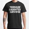 Men Fashion Casual Short Sleeves Teenage Daughter Survivor Black Tees Oversized T-shirts