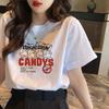 Women's Short-Sleeved T-shirt Loose Printed Hong Kong Style Simple Top