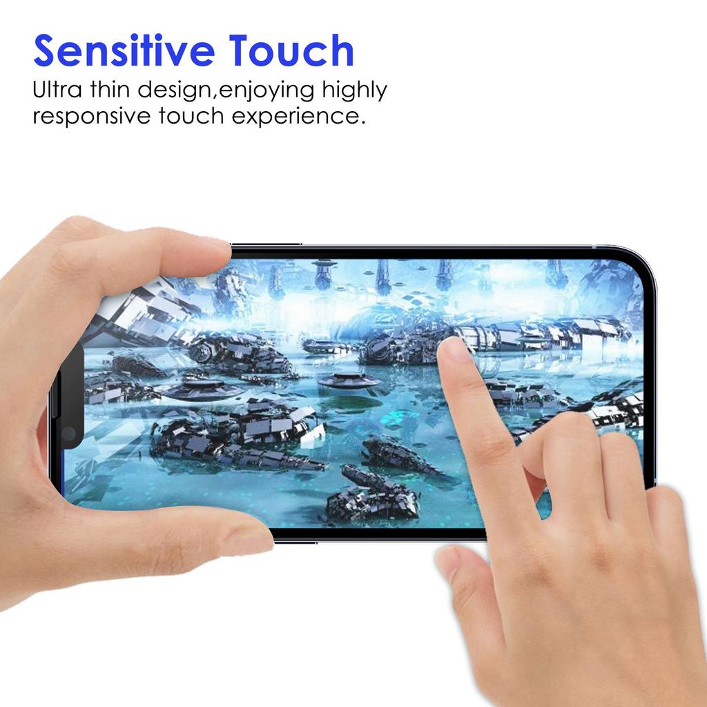 Для iPhone 14 Pro 6,1 дюйма Взрывозащитное Защитное стекло для экрана с черной рамкой HD Прозрачное Защита от отпечатков пальцев Полностью клейкое Закаленное стекло AGC