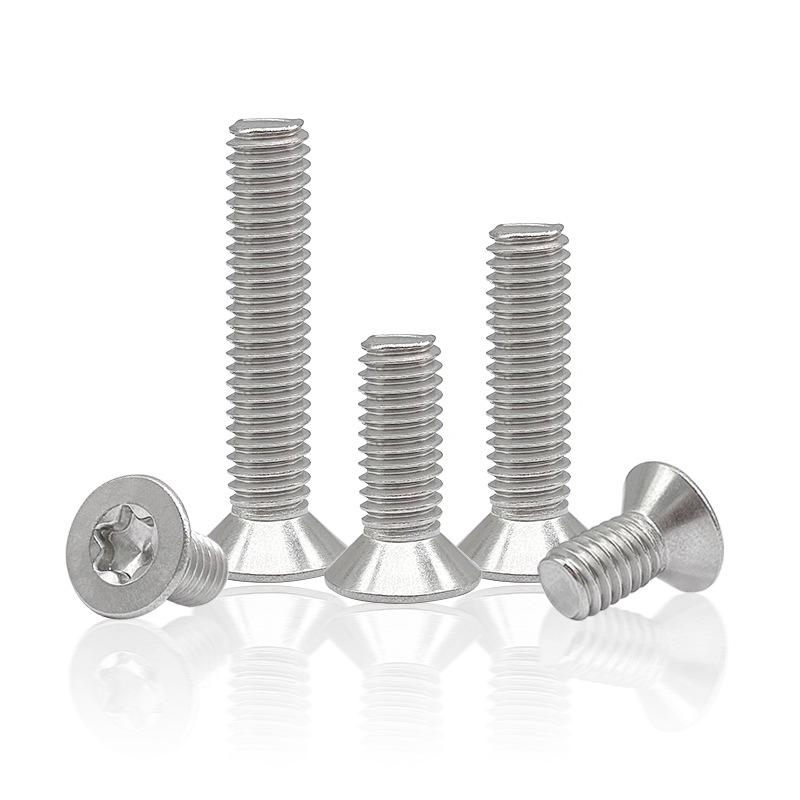 304 Stainless Steel Countersunk Torx Screw, Flat Head, Hex Socket, M1.4-M8
