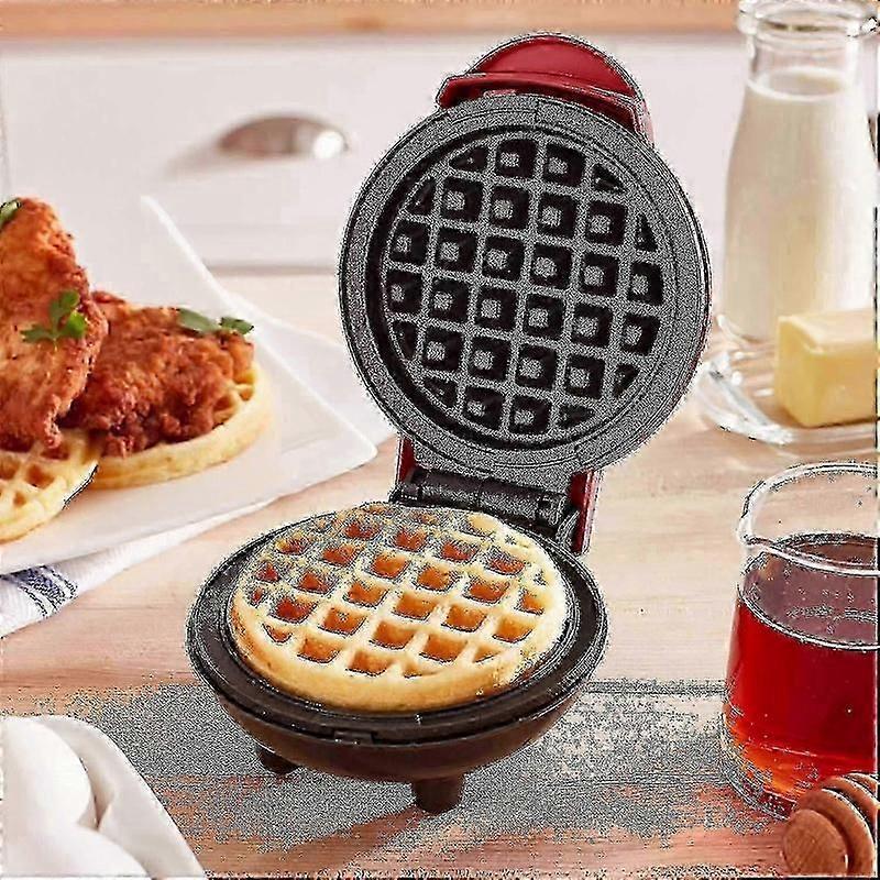 Non-Stick Round Waffle Maker Compact Electric Breakfast Iron