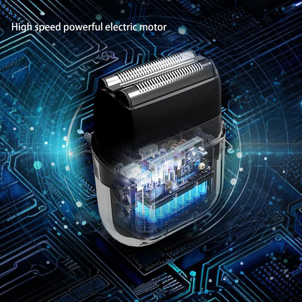 Mini Electric Foil Trimmer for Men Rechargeable Facial Hair Groomer with Floating Head LED Display