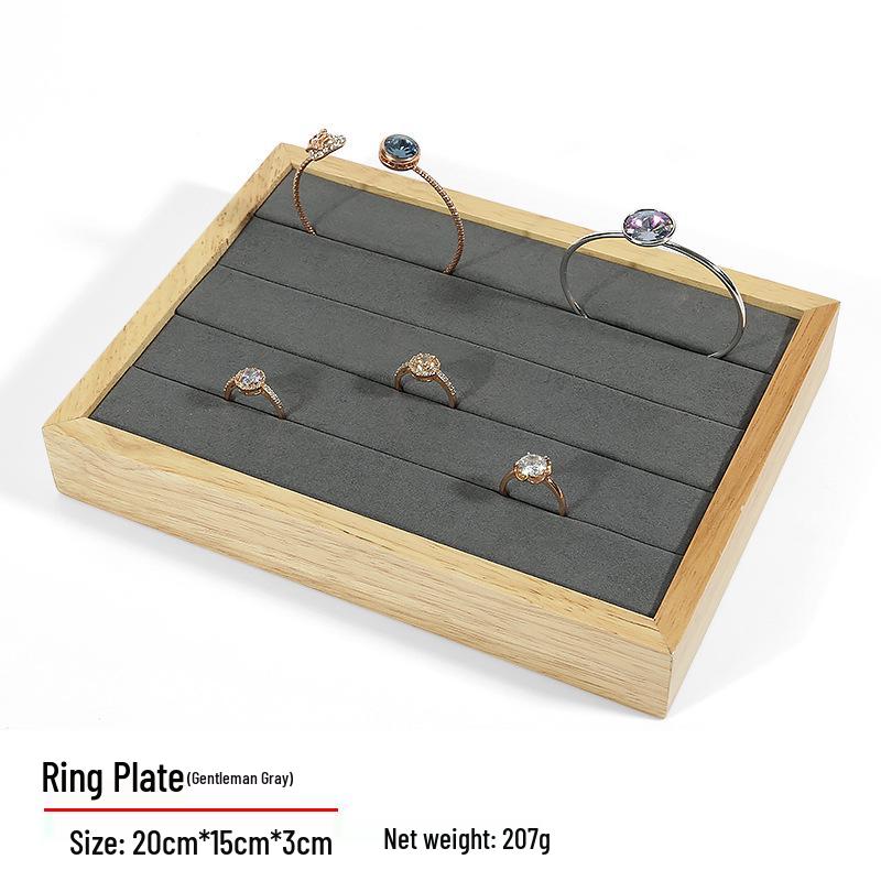 Деревянная подставка для украшений из массива дерева для серег, колец и ожерелий с нефритовым подносом