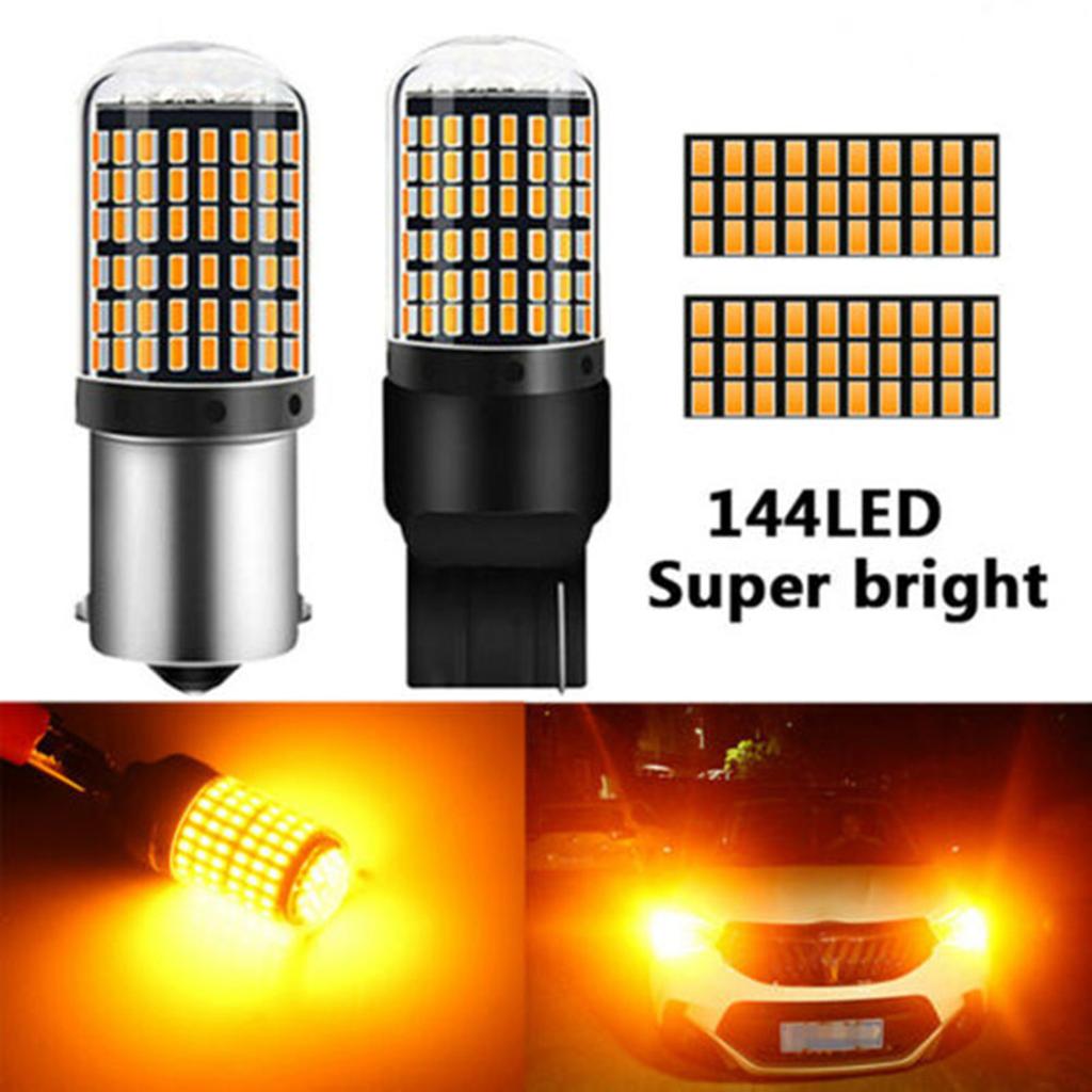 Car Turn Signal Light Stop Lamp Waterproof IP65 Indicator Light 2pcs 1156 3014 144smd 1157 T20