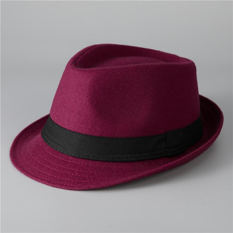 Цилиндр мужской осенне-зимний британская джазовая шляпа шляпа джентльмена утолщенная шерстяная теплая шляпа