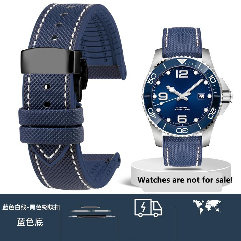 20 мм 21 мм 22 мм 23 мм 24 мм Унисекс Высококачественный нейлоновый ремешок с резиновой нижней частью Водонепроницаемый ремешок для часов для любой марки часов Мужской браслет