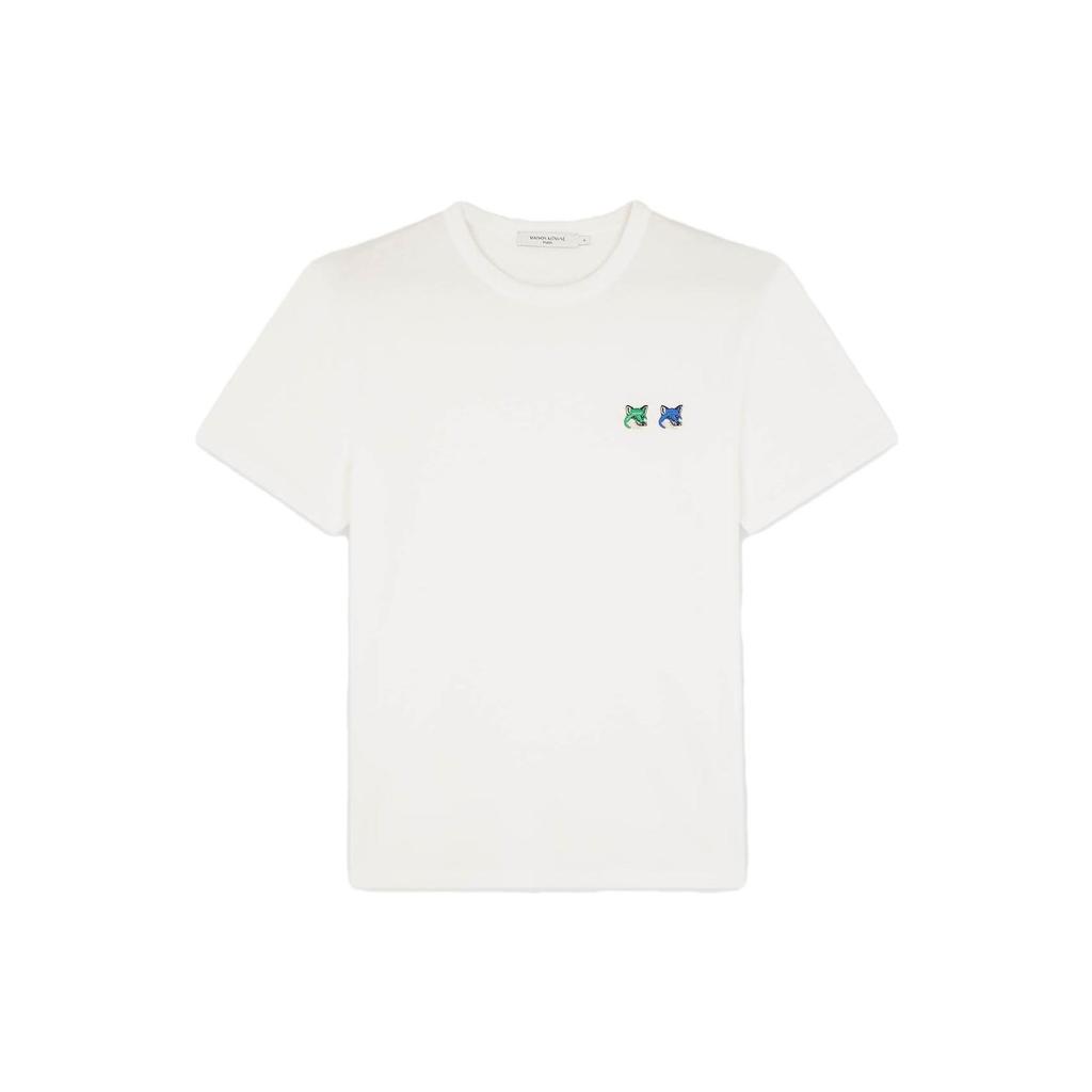 Maison Kitsune Ss23 Logo Print Crew Neck Short Sleeve T-Shirt Men Tops White KM00101KJ0008-P100