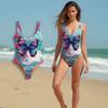 Женский пляжный купальник tie-dye D-принт европейский и американский летний слитный купальник