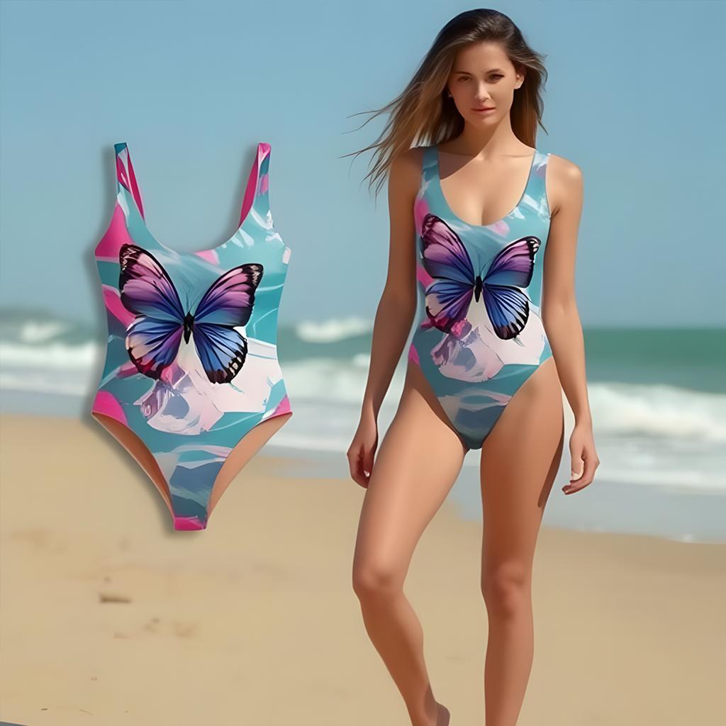 Женский пляжный купальник tie-dye D-принт европейский и американский летний слитный купальник
