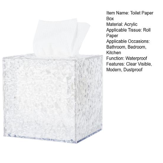 Toilet Roll Paper Holder Clear Visible Modern Waterproof Desktop Tissue Napkin Paper Towel Dispenser Storage Box Home Supplies