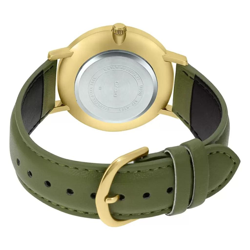 Мужские часы с зеленым кожаным ремешком, Green Leather Men's Watch,  Casio
