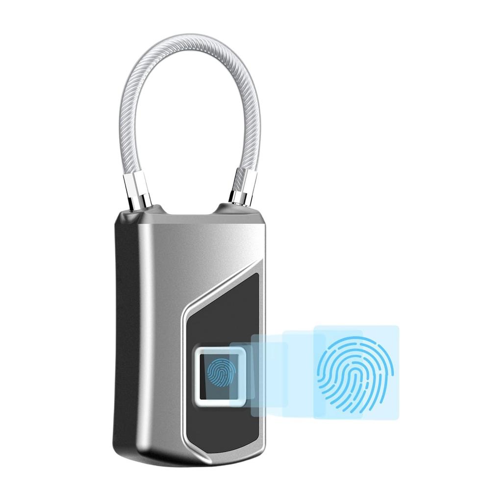 CLEAYODO Small Fingerprint Lock Small Padlock 10 Fingerprint USB Charging Luggage Lock Student Cabinet Lock Mini Travel Lock Luggage Home Lock Home