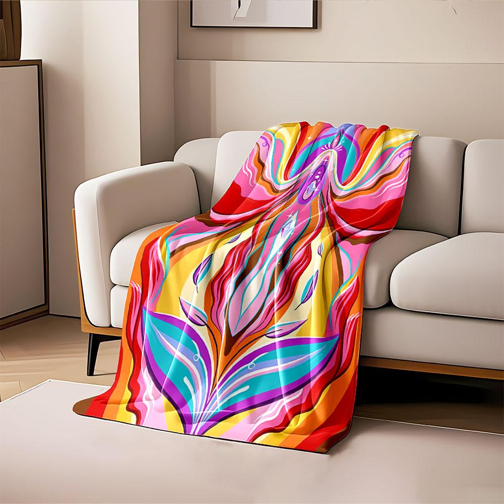 Colorful Abstract Waves Blanket for all seasons blanket lunch break throw gift